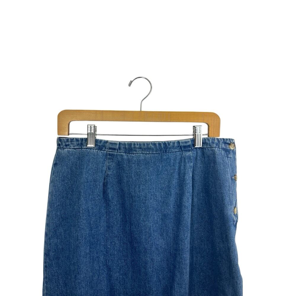 Vintage Eddie Bauer Skirt Women 12P Blue Maxi Denim Modest Western y2k - Picture 6 of 9